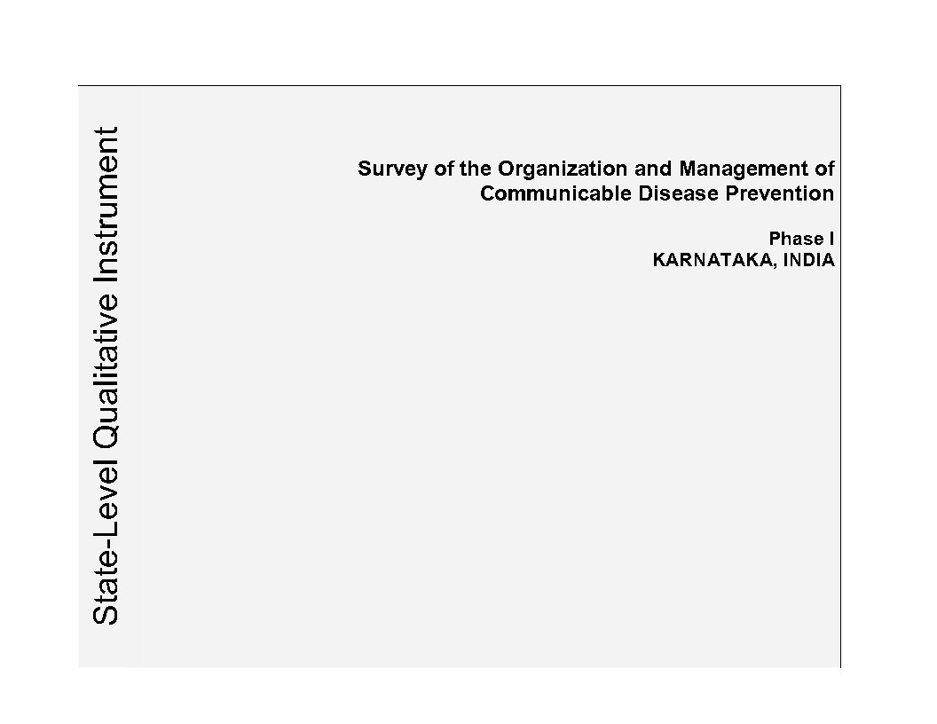 Karnataka State Qualitative Instrument