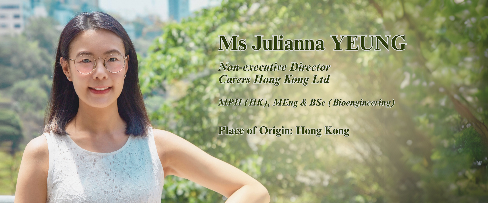 NAM-HKU Fellowship in Global Health Leadership – Ms Julianna Yeung NAM-HKU Fellowship in Global Health Leadership - Ms Julianna Yeung