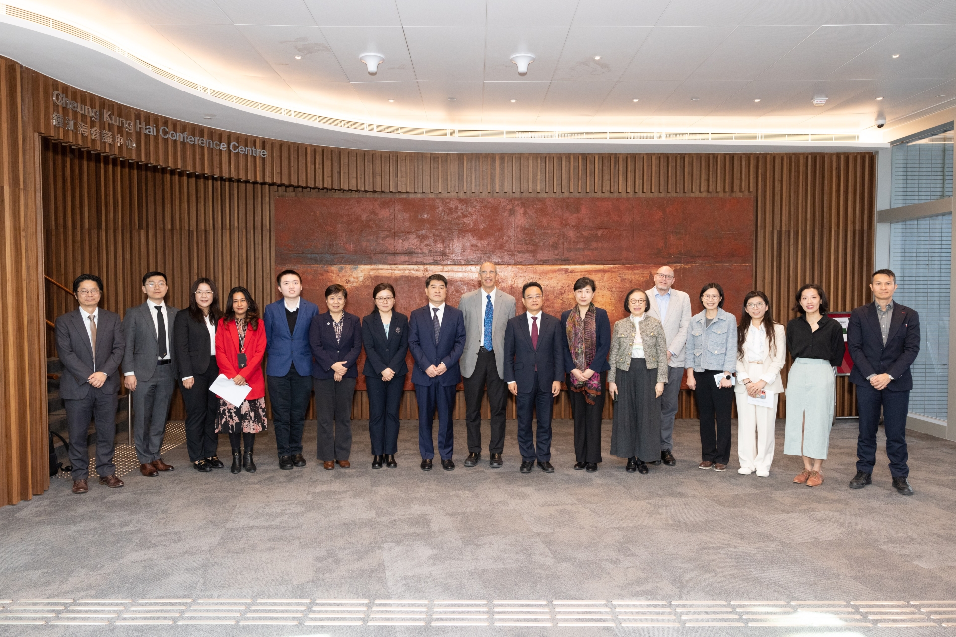 Group photo with the delegation from Chinese CDC, Professor David Bishai (School Director and Clinical Professor), along with professors and students from our School.