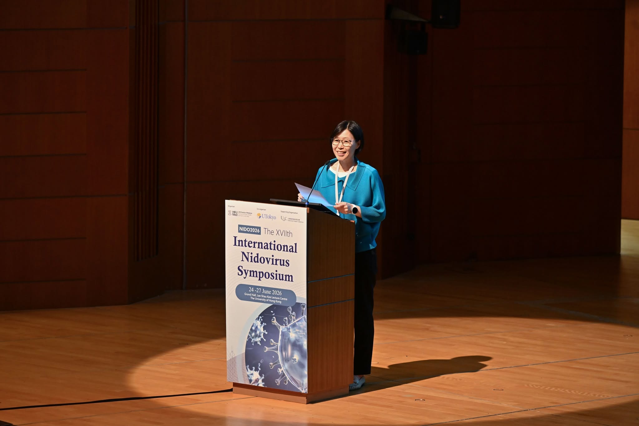 Professor Hui-Ling Yen, Interim Director and Professor at our School, delivers a speech at the opening ceremony.