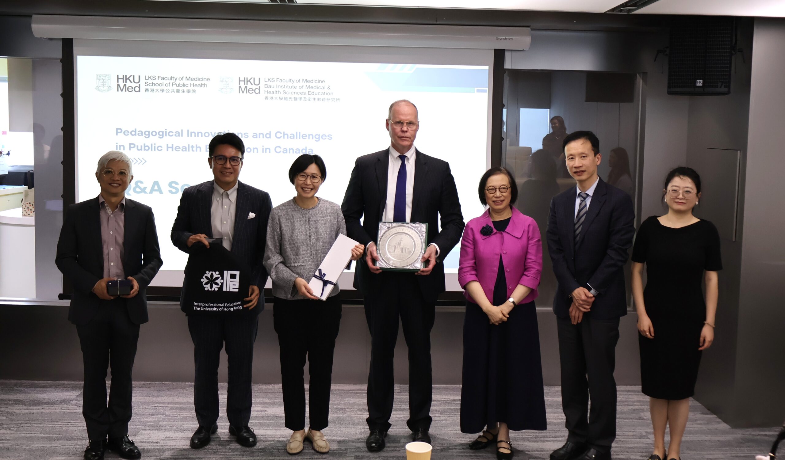 A moment from the souvenir presentation for Professor Brown after the lecture.